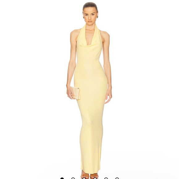 Helsa Aaliyah Maxi Knit Dress in Butter Yellow - Picture 2 of 11